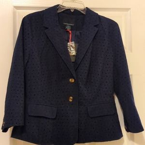Navy 2/3 Sleeve Cynthia Rowley Jacket